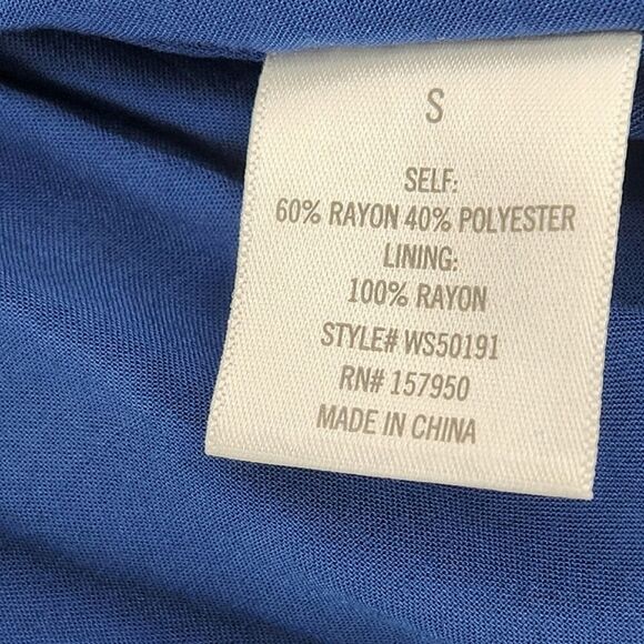 Blue Rain Bell Sleeve Dress Size Small Blue Floral Embroidery Cottage Peasant - Picture 8 of 9